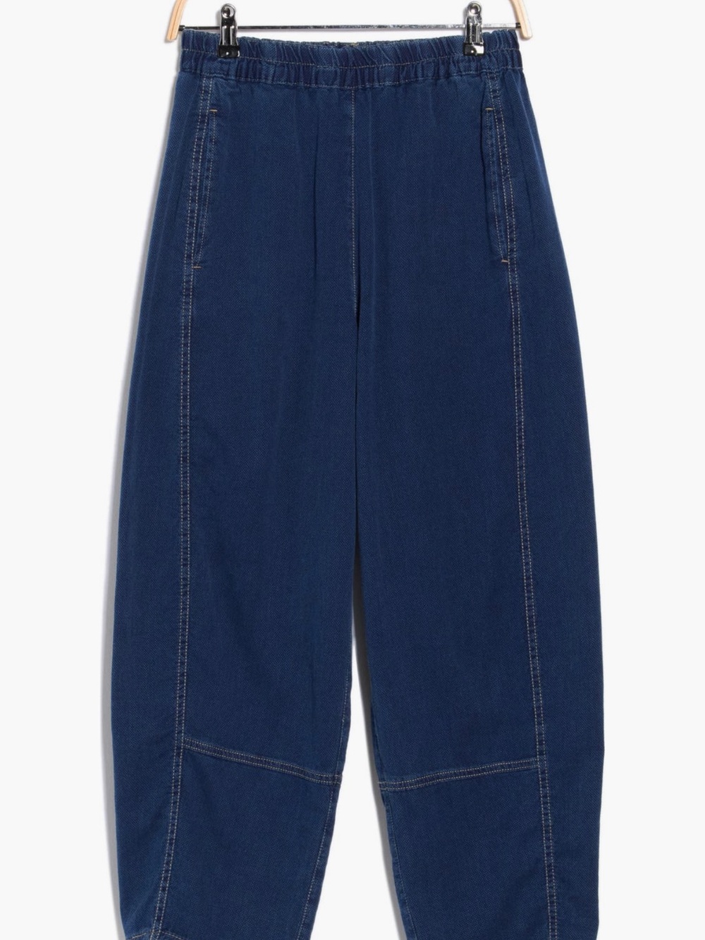 Max Studio Pique Barrel Ankle Pant - Picture 3 of 4